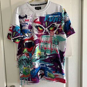 RS1NE Graphic Print T-Shirt Night Terror Double Sided Size Large Halloween.